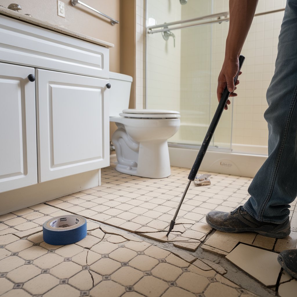 how to fill cracks in bathroom tiles