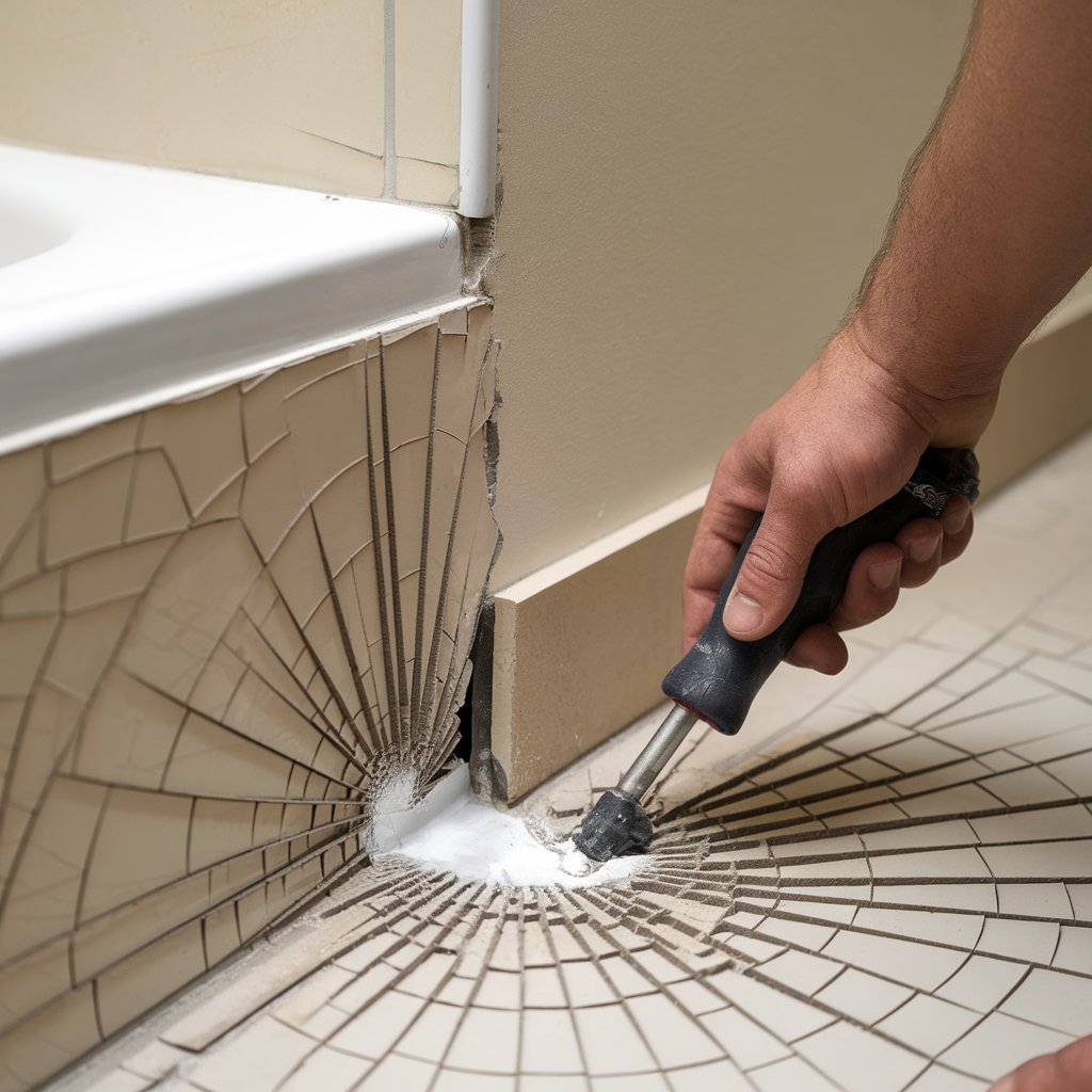 how to fill cracks in bathroom tiles