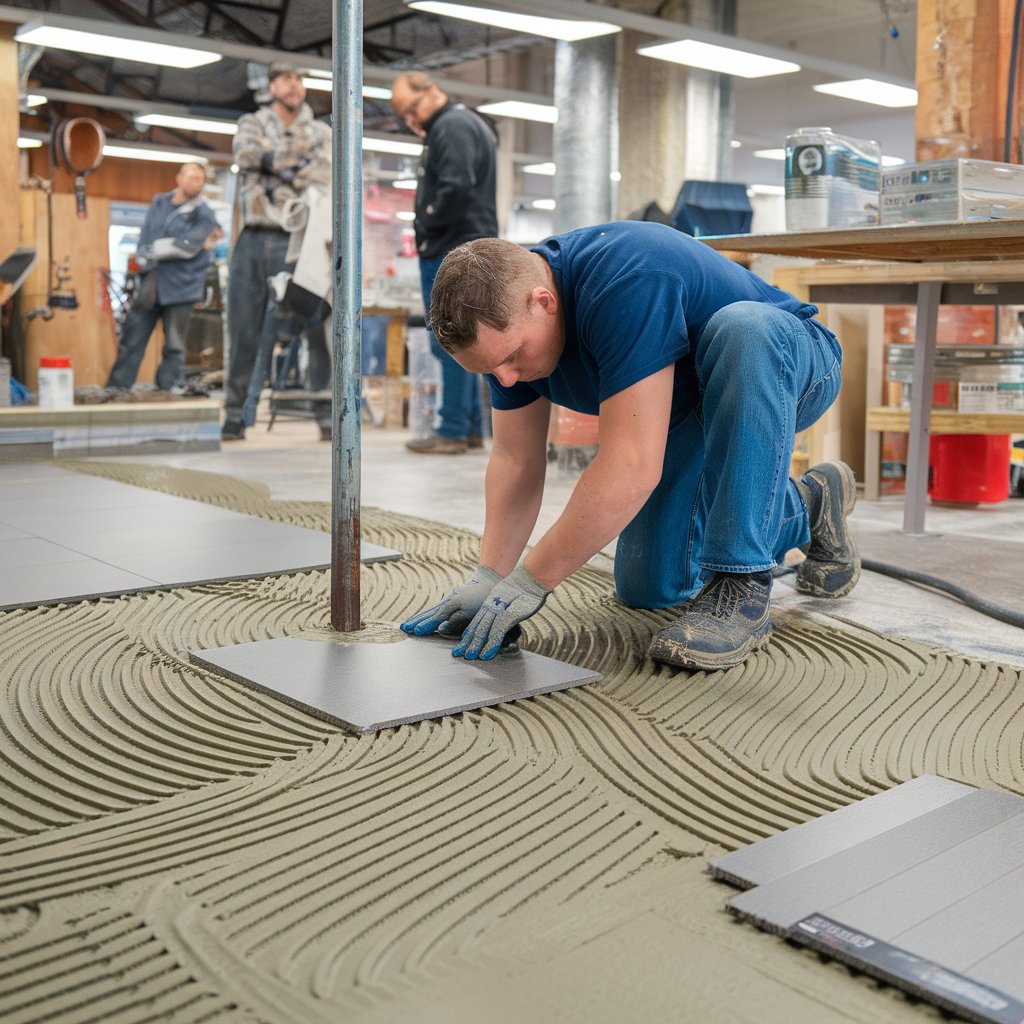 how to install commercial vinyl tile