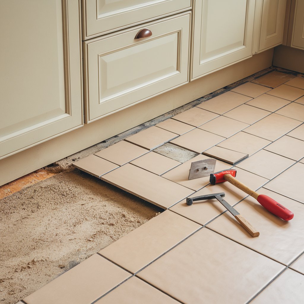 how to replace a kitchen floor tile