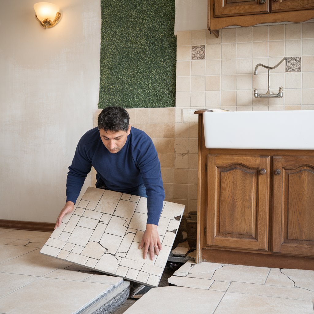 how to replace a kitchen floor tile