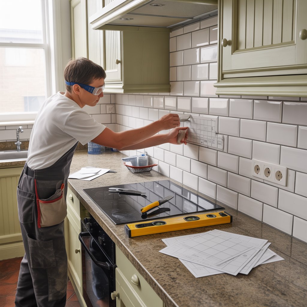 how to tile a kitchen splashback