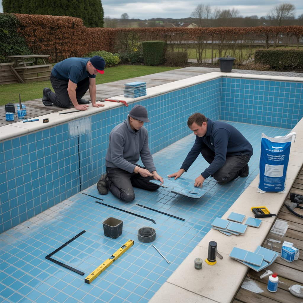 how to tile a swimming pool