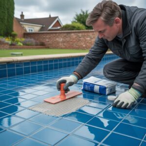 regrouting swimming pool tile