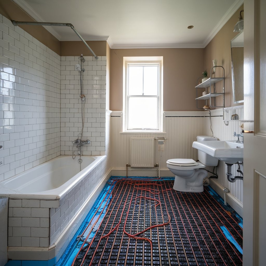 how does underfloor heating work in a bathroom