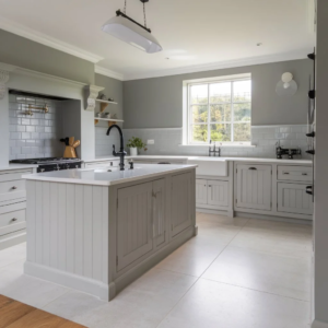 Benefits of professional kitchen tiling shown in a well finished UK kitchen with precise tile alignment and durable floor installation