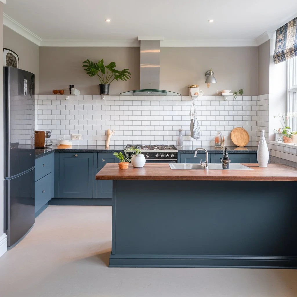 Professional kitchen tiling services delivering a high quality tiled splashback and worktop area designed for durability and reduced maintenance