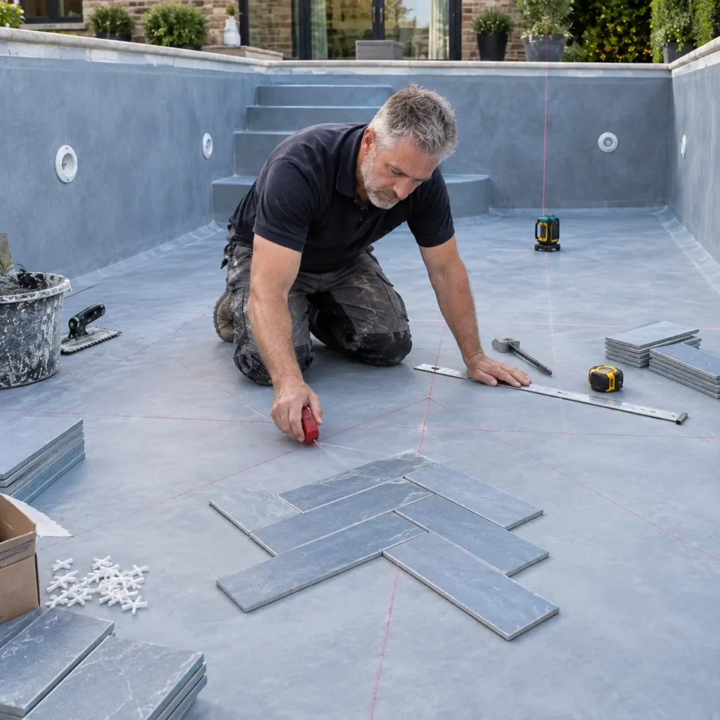 How to Lay Herringbone Swimming Pool Tiles for a Perfect Finish
